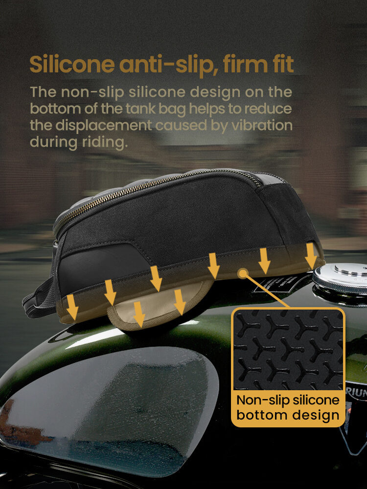 LOBOO Vintage Tank Bag 3,5L motocyklowy magnetyczny, retro design, czarny