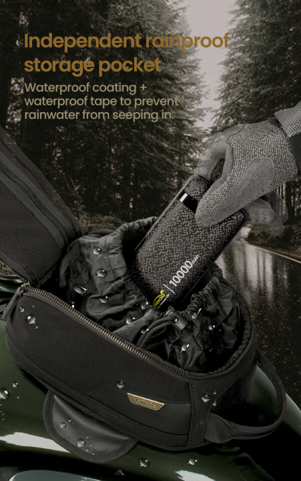 LOBOO Vintage Tank Bag 3,5L motocyklowy magnetyczny, retro design, czarny