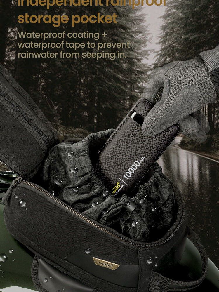 LOBOO Vintage Tank Bag 3,5L motocyklowy magnetyczny, retro design, czarny