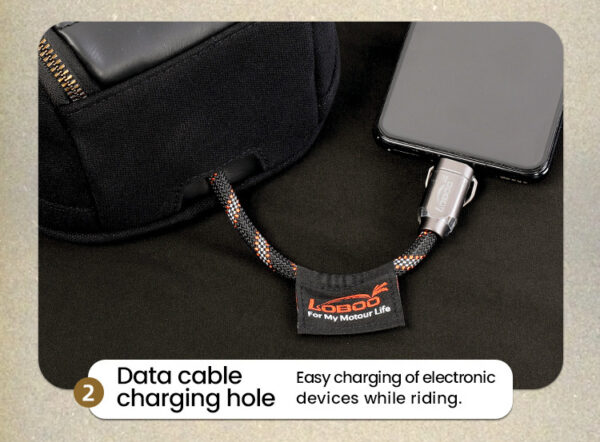 LOBOO Vintage Tank Bag 3,5L motocyklowy magnetyczny, retro design, czarny