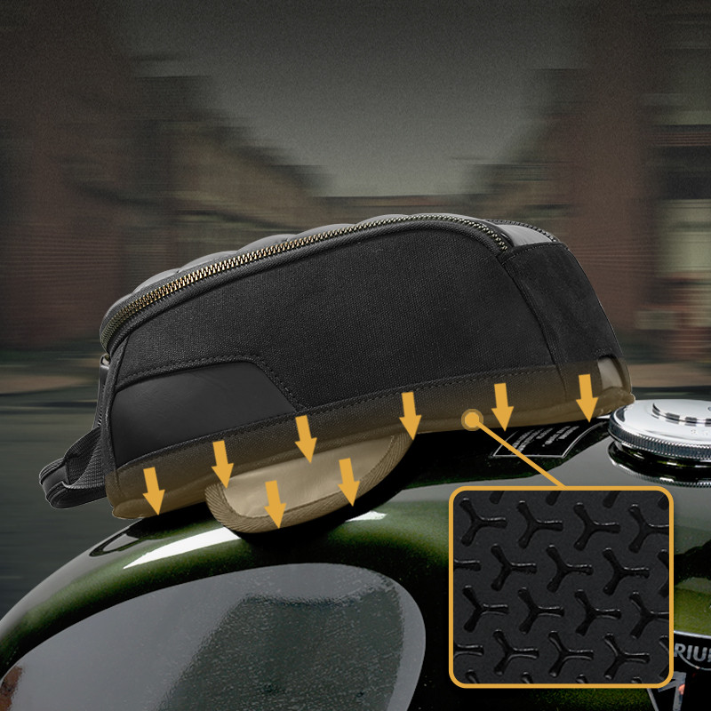 LOBOO Vintage Tank Bag 3,5L motocyklowy magnetyczny, retro design, czarny