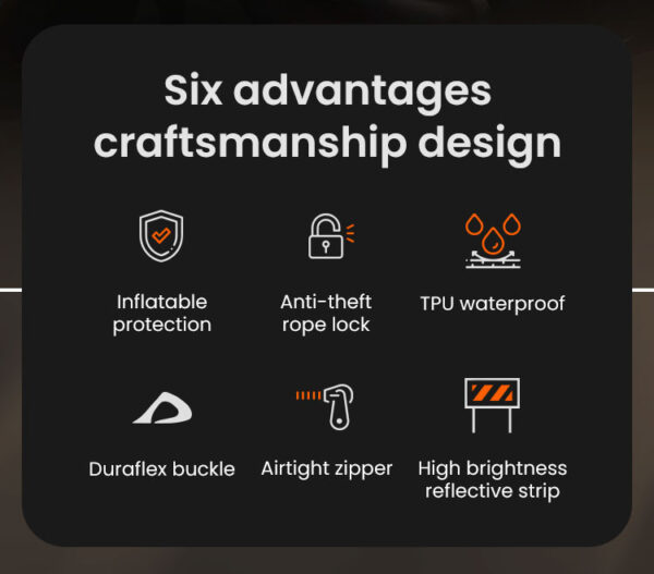 LOBOO WANDERER Pompowane wodoodporne (IPX6) torby boczne 6L (para) montowane na gmole, czarne, 1 zestaw - 2 szt