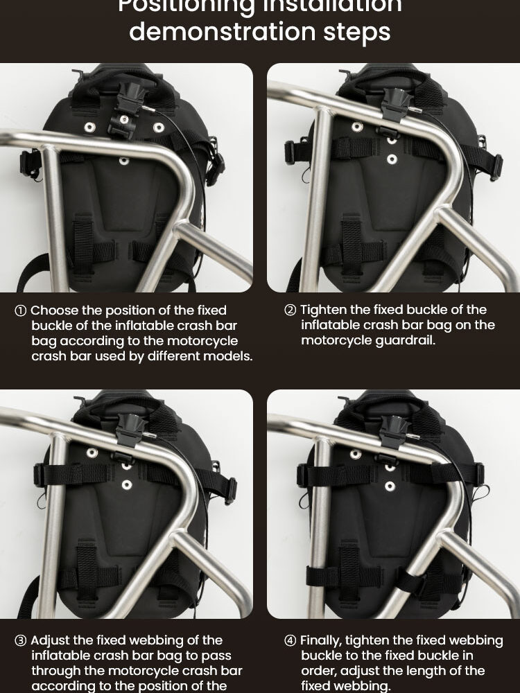 LOBOO WANDERER Pompowane wodoodporne (IPX6) torby boczne 6L (para) montowane na gmole, czarne, 1 zestaw - 2 szt