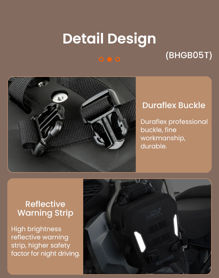 LOBOO WANDERER Pompowane wodoodporne (IPX6) torby boczne 6L (para) montowane na gmole, czarne, 1 zestaw - 2 szt