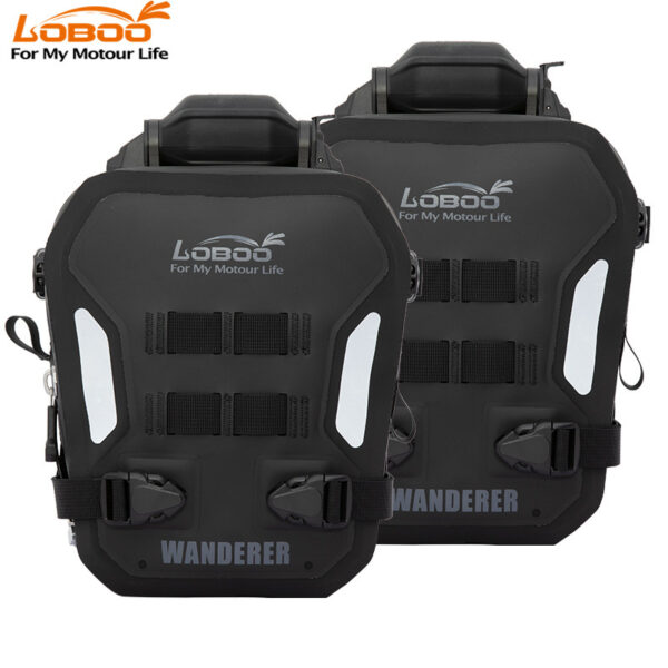 loboo-wanderer-nadmuchiwane-wodoodporne-torby-boczne-6l-para LOBOO WANDERER Pompowane wodoodporne (IPX6) torby boczne 6L+6L (para) montowane na gmole, czarne, 1 zestaw - 2 szt
