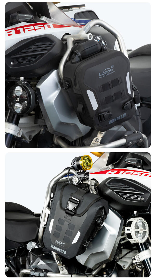 LOBOO WANDERER wodoodporne (IPX6) torby boczne 6L (para) montowane na gmole, czarne, 1 zestaw - 2 szt