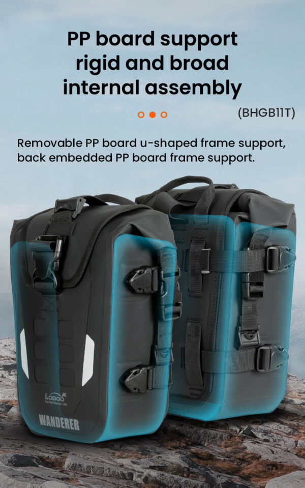 LOBOO WANDERER wodoodporne (IPX6) torby boczne 6L (para) montowane na gmole, czarne, 1 zestaw - 2 szt