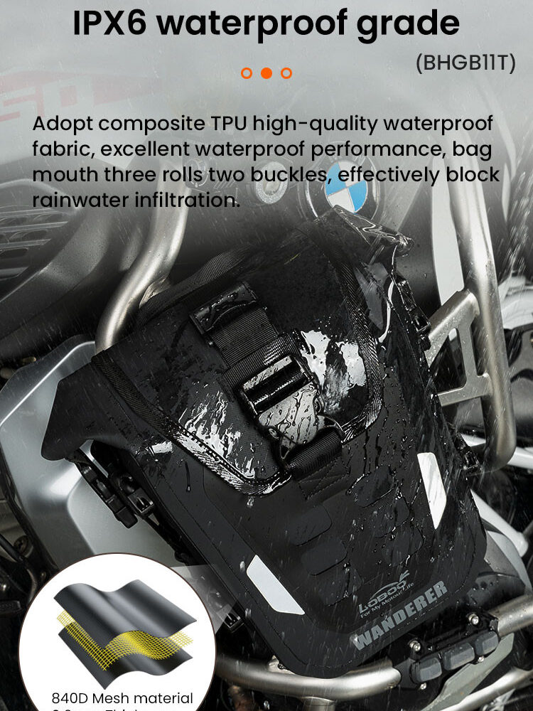 LOBOO WANDERER wodoodporne (IPX6) torby boczne 6L (para) montowane na gmole, czarne, 1 zestaw - 2 szt