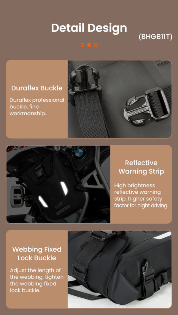 LOBOO WANDERER wodoodporne (IPX6) torby boczne 6L (para) montowane na gmole, czarne, 1 zestaw - 2 szt