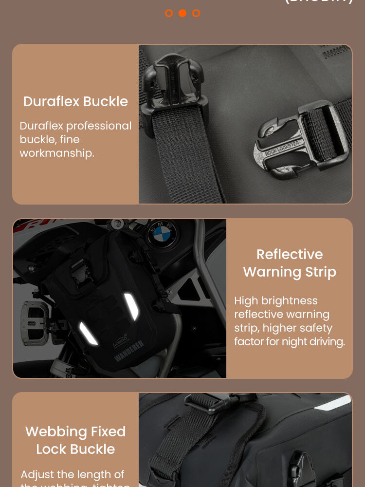 LOBOO WANDERER wodoodporne (IPX6) torby boczne 6L (para) montowane na gmole, czarne, 1 zestaw - 2 szt