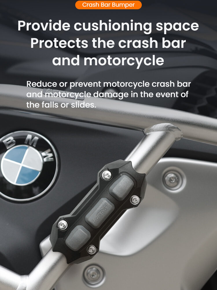 LOBOO Zderzak/Ślizg do gmoli o średnicy 25mm/1'', plastik konstrukcyjny + guma, czarny (2 szt)