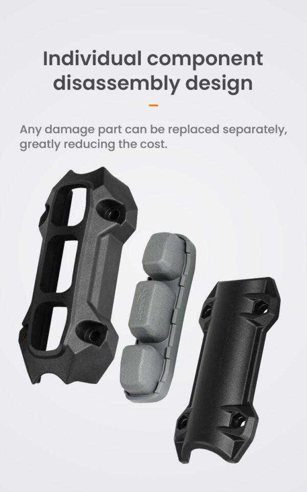 LOBOO Zderzak/Ślizg do gmoli o średnicy 25mm/1'', plastik konstrukcyjny + guma, czarny (2 szt)