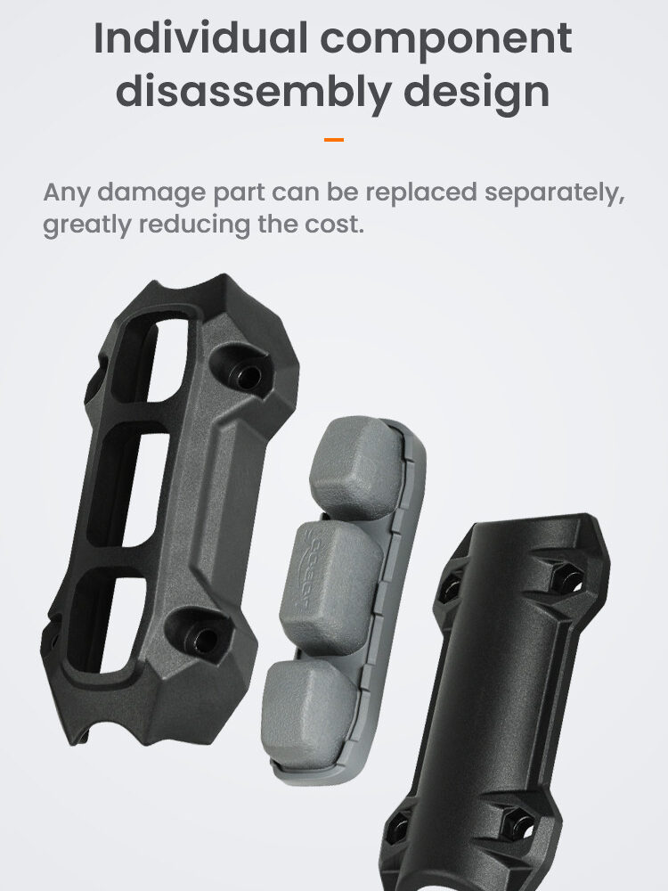 LOBOO Zderzak/Ślizg do gmoli o średnicy 25mm/1'', plastik konstrukcyjny + guma, czarny (2 szt)