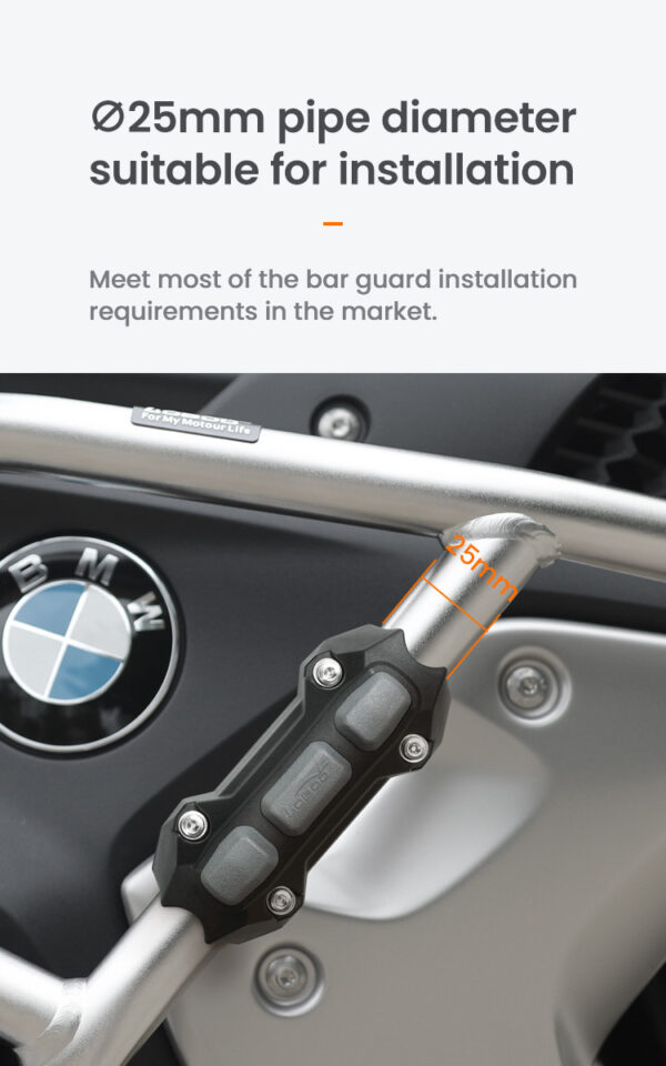 LOBOO Zderzak/Ślizg do gmoli o średnicy 25mm/1'', plastik konstrukcyjny + guma, czarny (2 szt)