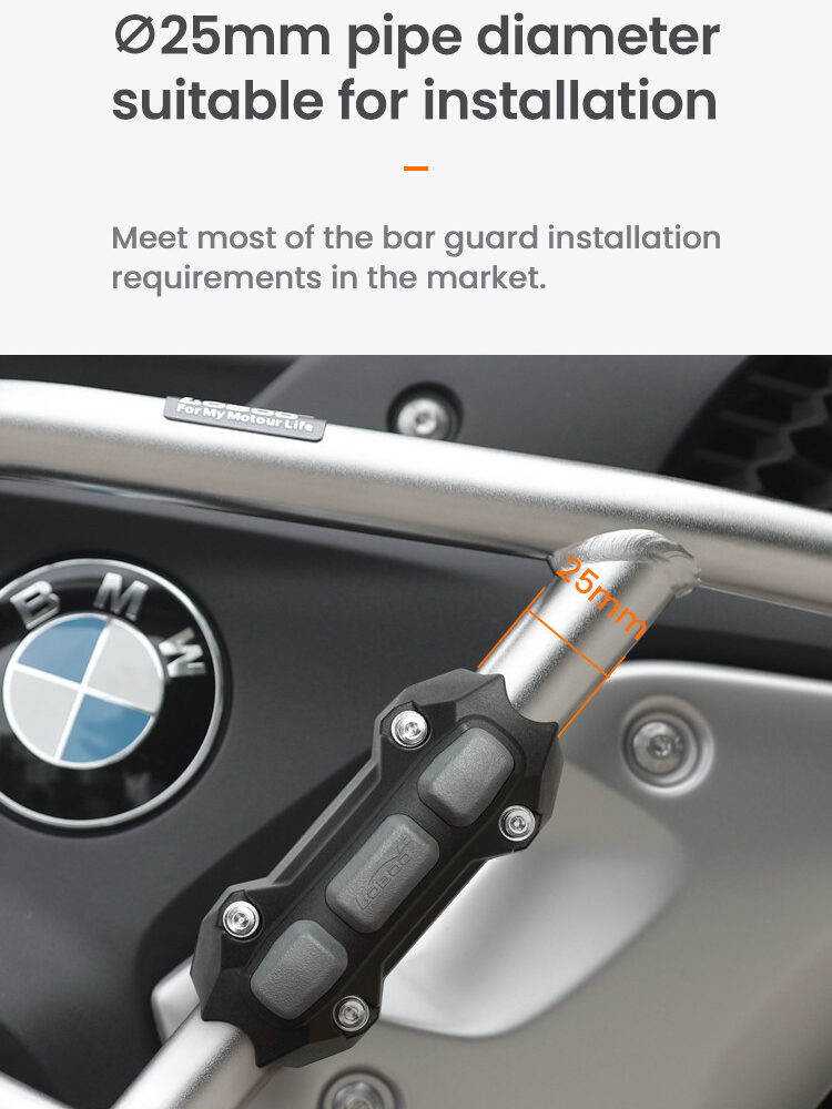 LOBOO Zderzak/Ślizg do gmoli o średnicy 25mm/1'', plastik konstrukcyjny + guma, czarny (2 szt)