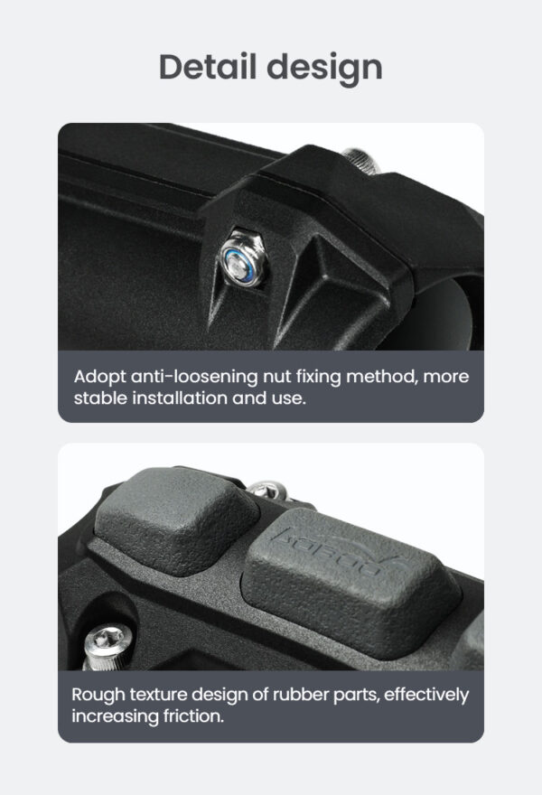 LOBOO Zderzak/Ślizg do gmoli o średnicy 25mm/1'', plastik konstrukcyjny + guma, czarny (2 szt)