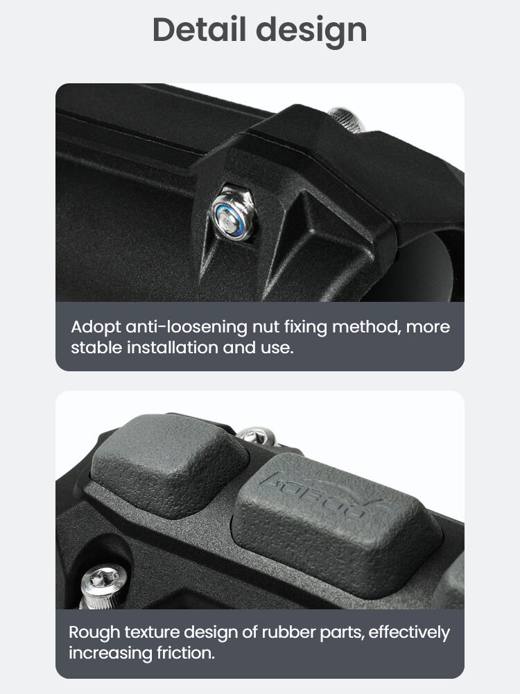 LOBOO Zderzak/Ślizg do gmoli o średnicy 25mm/1'', plastik konstrukcyjny + guma, czarny (2 szt)