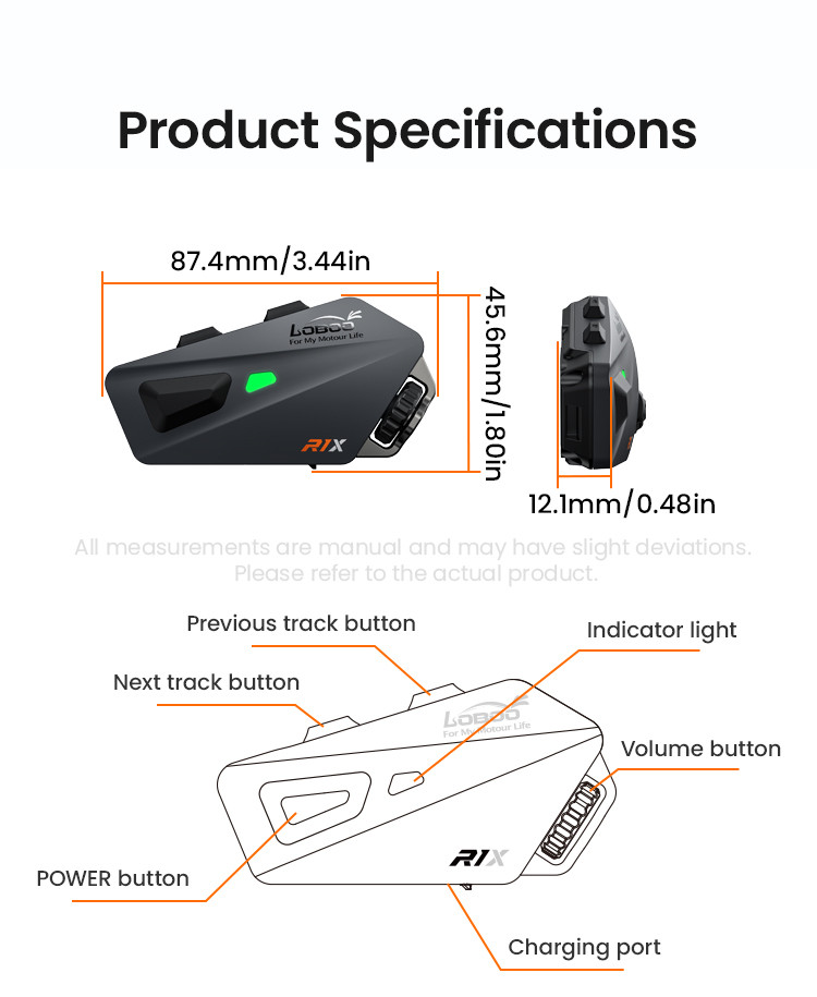 LOBOO Zestaw głosnomówiący BT do kasku (10.1.14001.001.71)