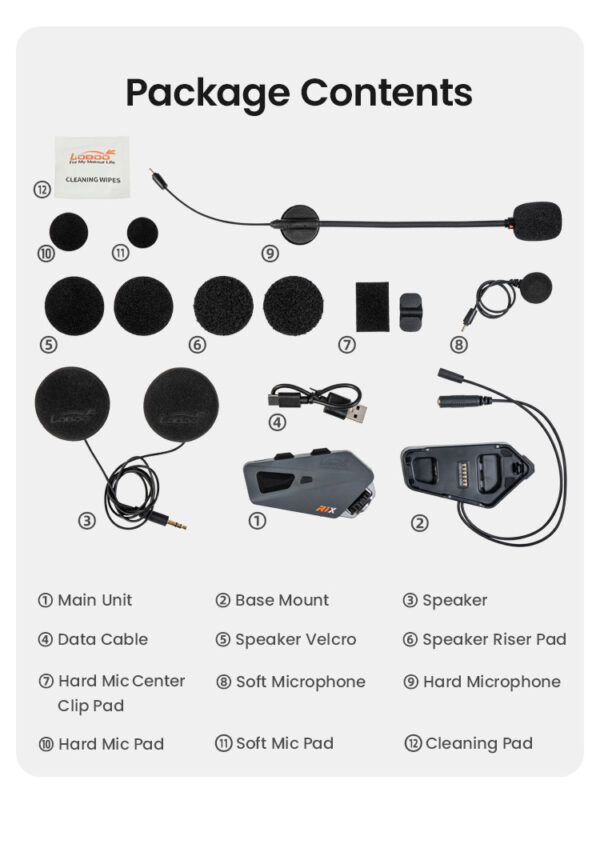 LOBOO Zestaw głosnomówiący BT do kasku (10.1.14001.001.71)