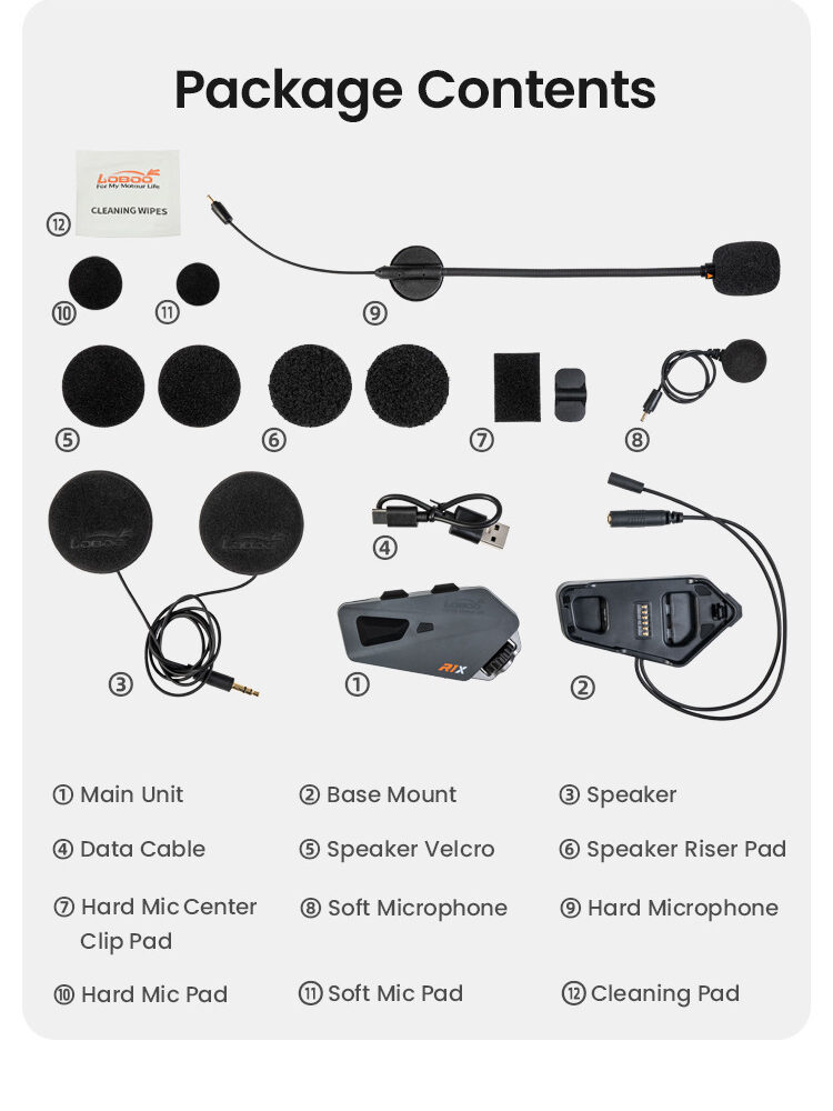 LOBOO Zestaw głosnomówiący BT do kasku (10.1.14001.001.71)