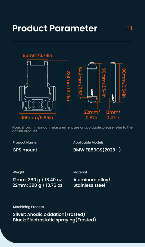 LOBOO Zestaw montażowy GPS do BMW belka 22mm