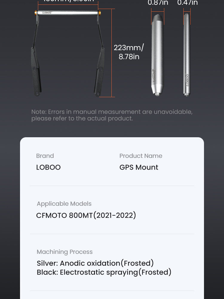 LOBOO Zestaw montażowy GPS do motocykli CFMOTO 800MT (2023-) belka 12mm