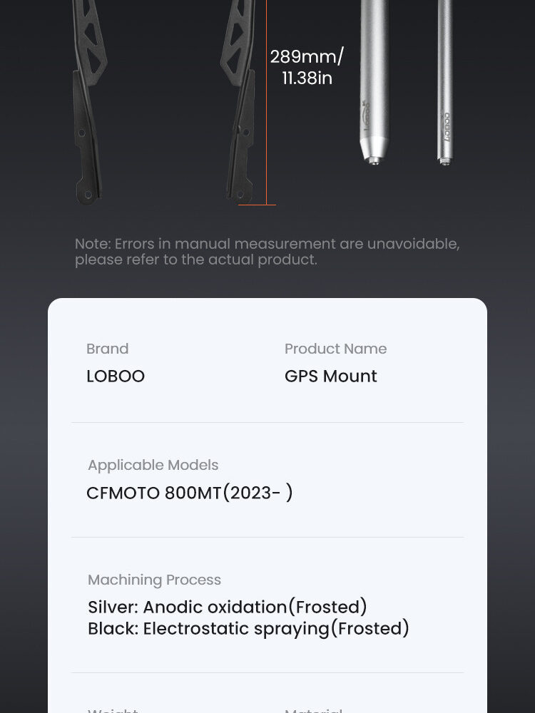 LOBOO Zestaw montażowy GPS do motocykli CFMOTO 800MT (2023-) belka 12mm