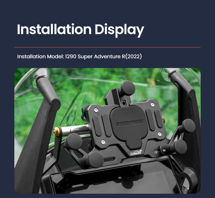 LOBOO Zestaw montażowy GPS do motocykli KTM 1290 Super Adventure (2022-) belka 12mm