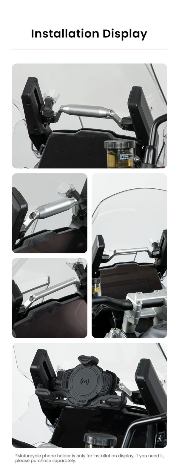 LOBOO Zestaw montażowy GPS do motocykli Triumph Tiger1200GT PRO (2023-) belka 22mm