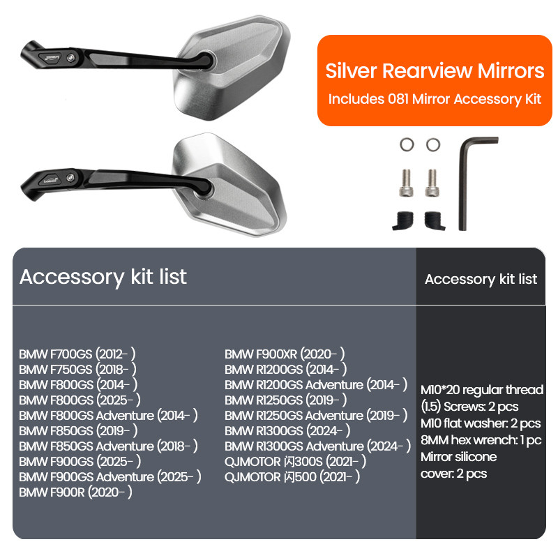LOBOO Zestaw montażowy lusterek BMW/SUZUKI/QJMOTOR