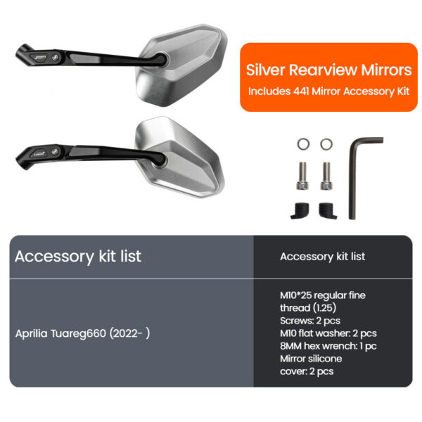 LOBOO Zestaw montażowy lusterek Aprilia Tuareg660 (2022-)